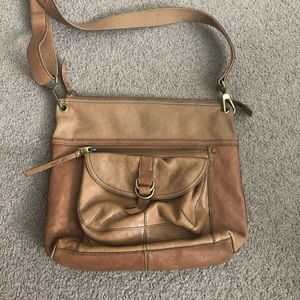 Tan leather fossil purse